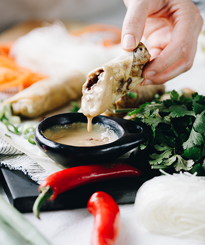 baked jackfruit spring rolls