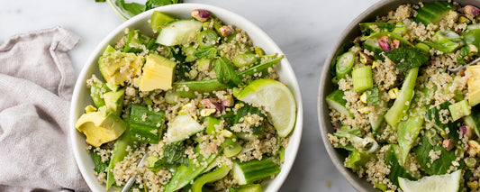 very green quinoa salad