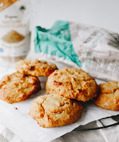 ‘cheesy’ vegan sweet potato scones