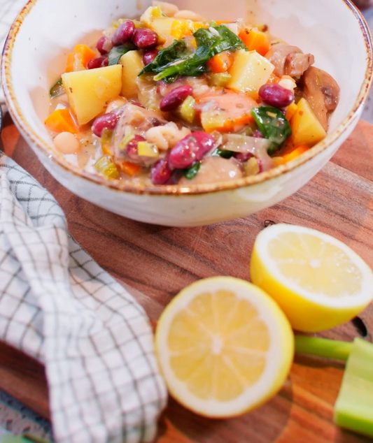winter bean & mushroom stew