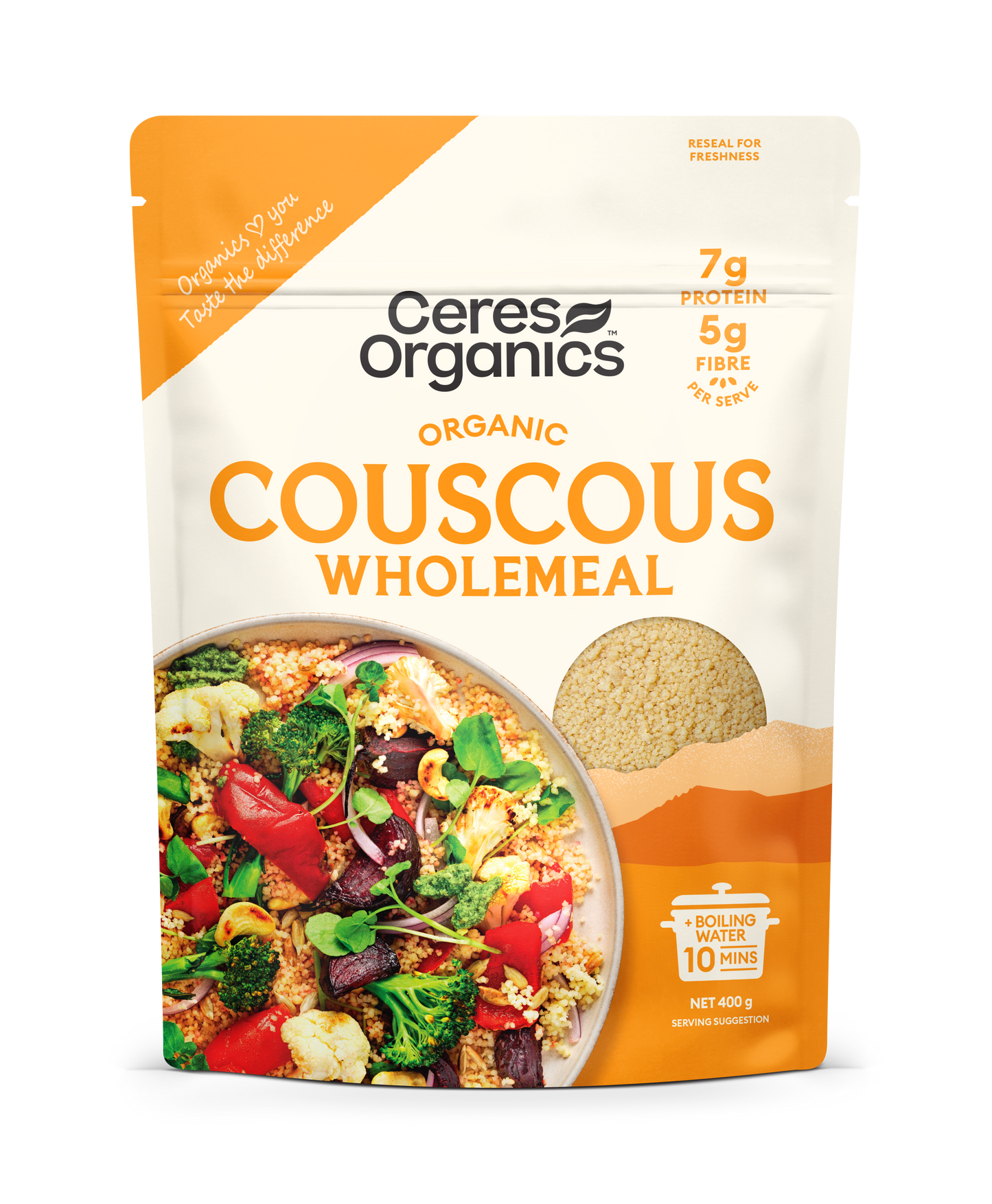 Organic Couscous, Wholemeal - 400g