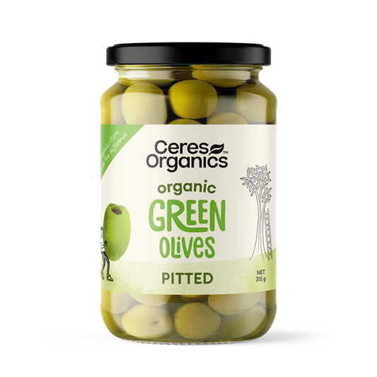 Organic Green Olives, Pitted - 315g