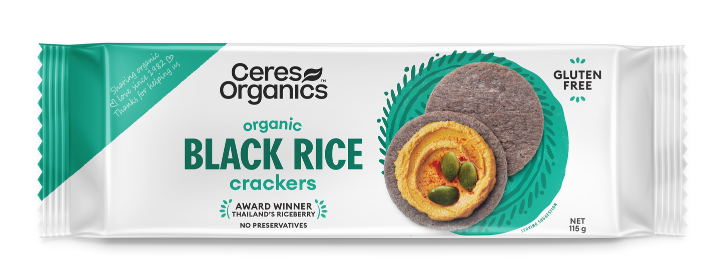 Organic Black Rice Crackers, Original - 115g