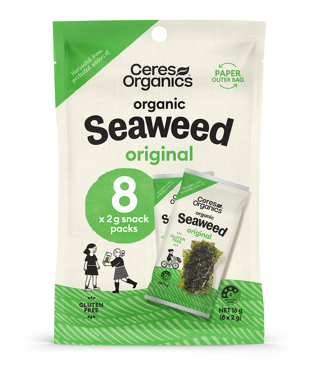 Organic Roasted Seaweed Multipack, Nori Snack - 16g