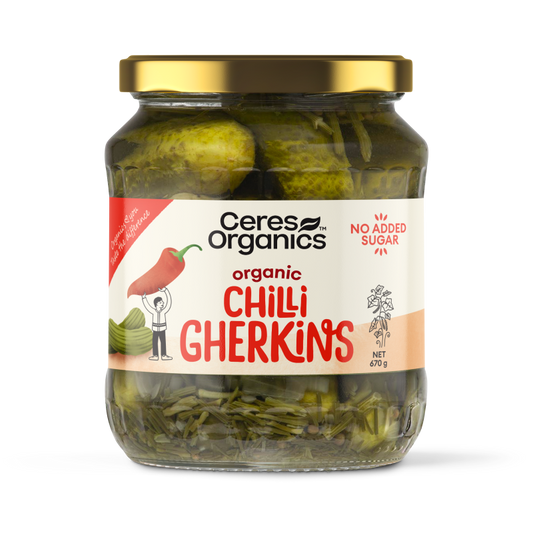 Organic Chilli Gherkins - 670g