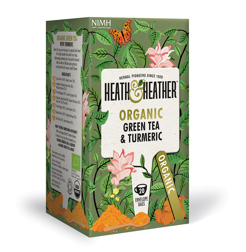 Heath & Heather Organic Green Tea & Turmeric - 20 Bag