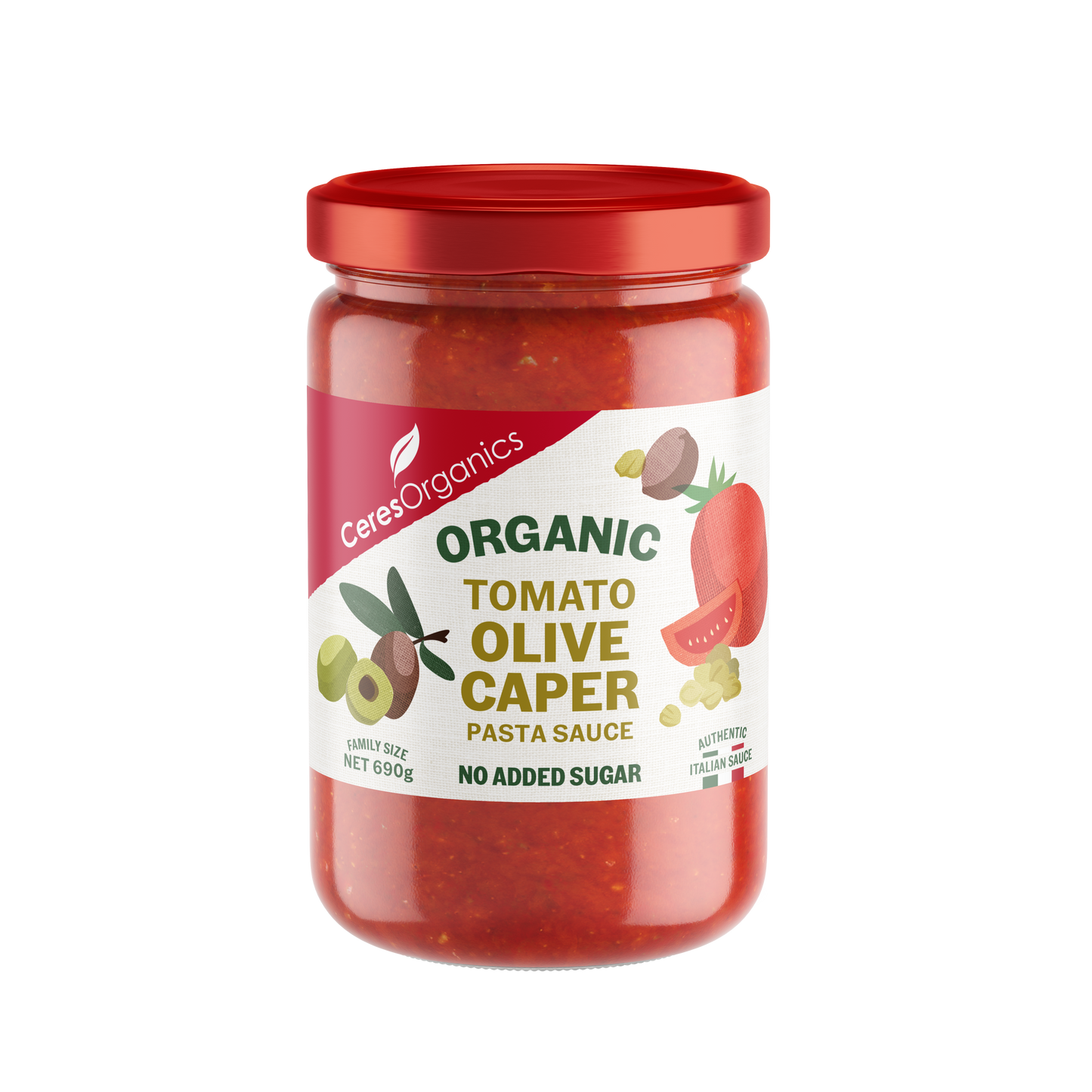 Organic Tomato, Olive, Caper Pasta Sauce - 690g