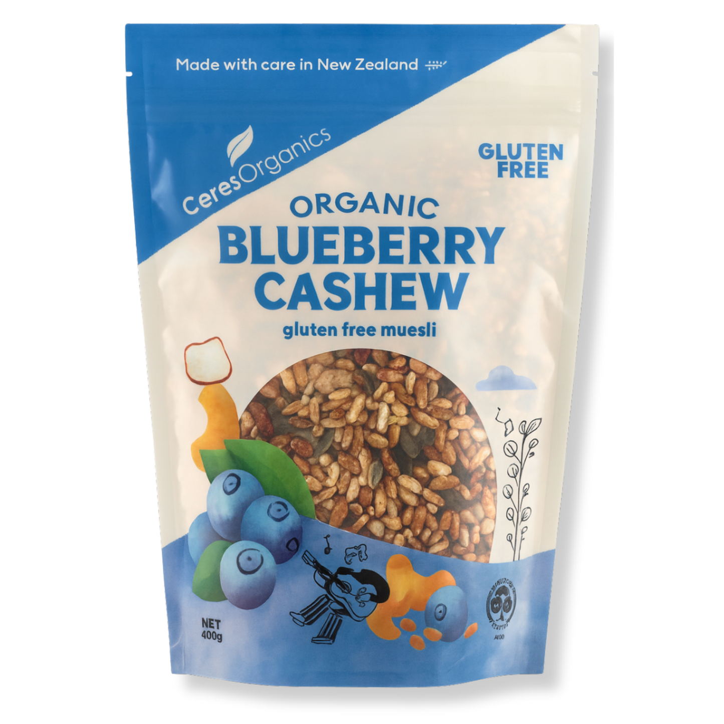 Organic Blueberry Cashew Gluten Free Muesli - 400g