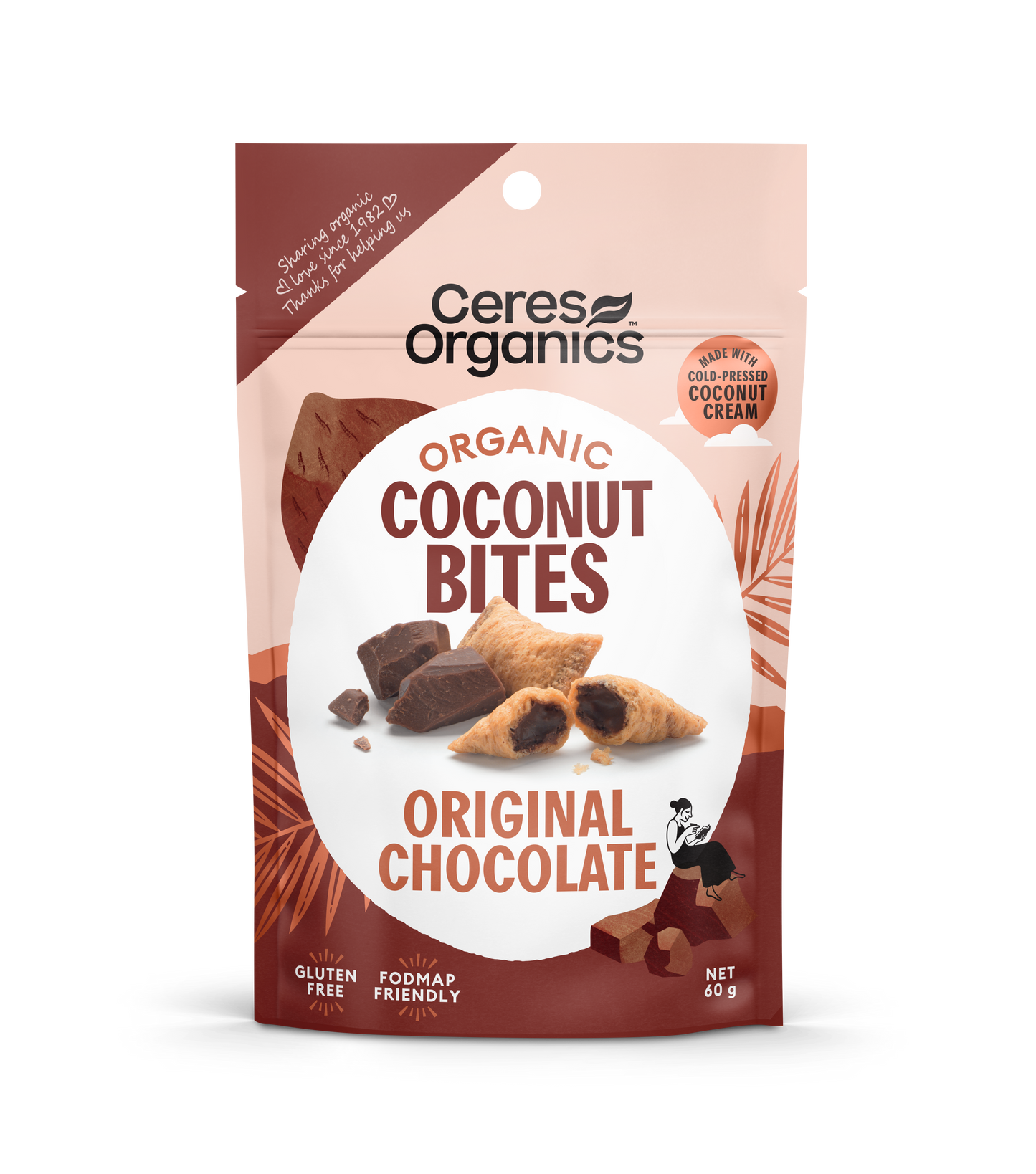 Organic Coconut Bites, Original Chocolate - 60g