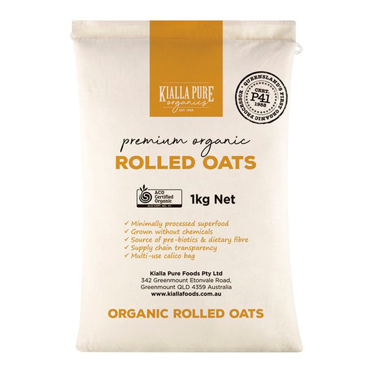 Kialla Pure Organic Rolled Oats - 1kg