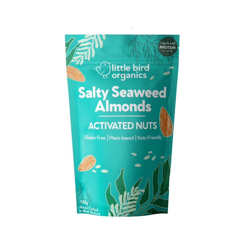 Little Bird Organics Activated Nuts - Salty Seaweed Almonds - 120g