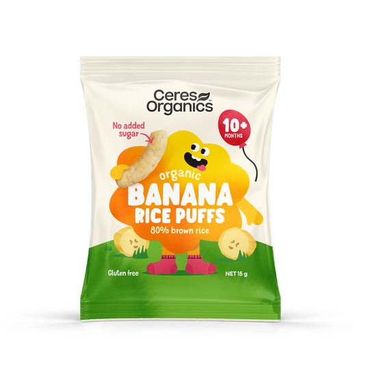Organic Baby Rice Puffs, Banana - 15g