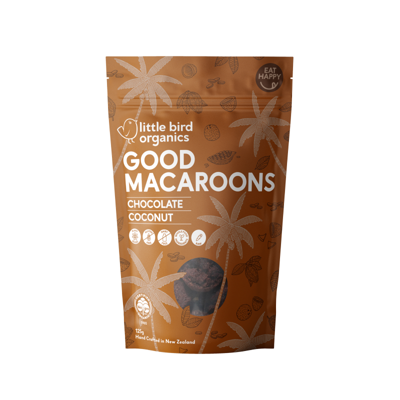 Little Bird Organics Good Macaroons - Chocolate + Coconut - 125g