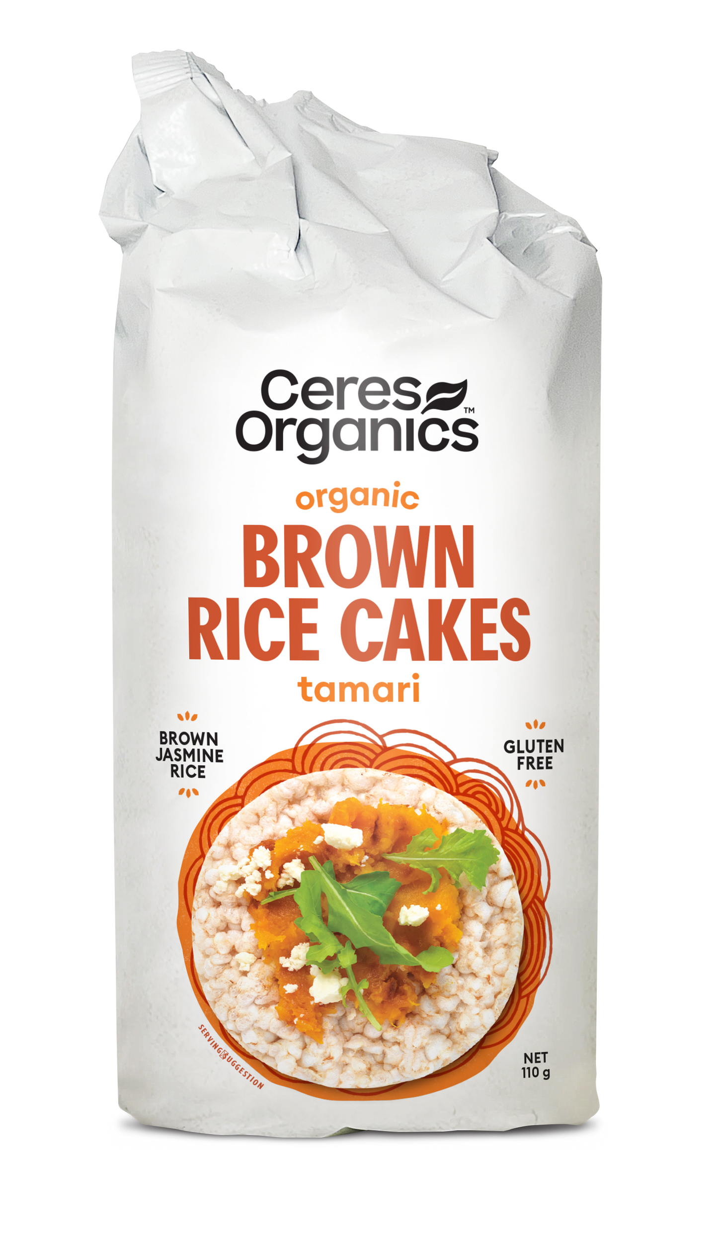 Organic Brown Rice Cakes, Tamari - 110g