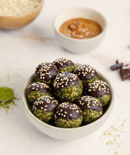 matcha supercharged bliss balls