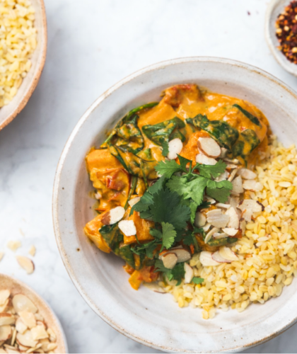 sweet potato, chickpea & spinach curry