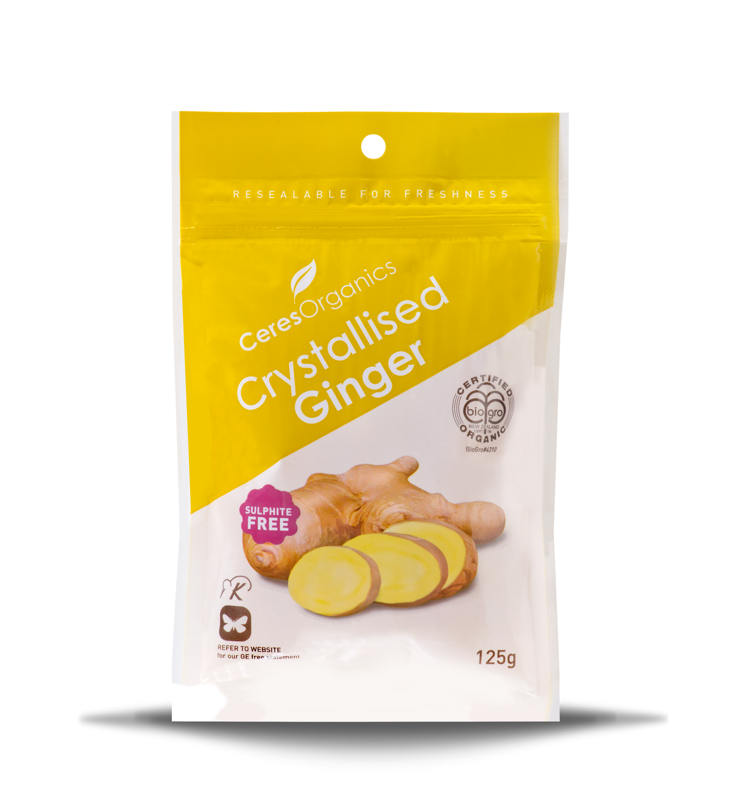 Organic Crystallised Ginger - 125g