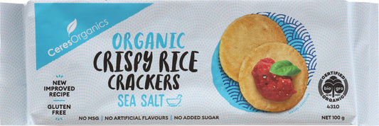 Organic Rice Crackers, Sea Salt - 100g