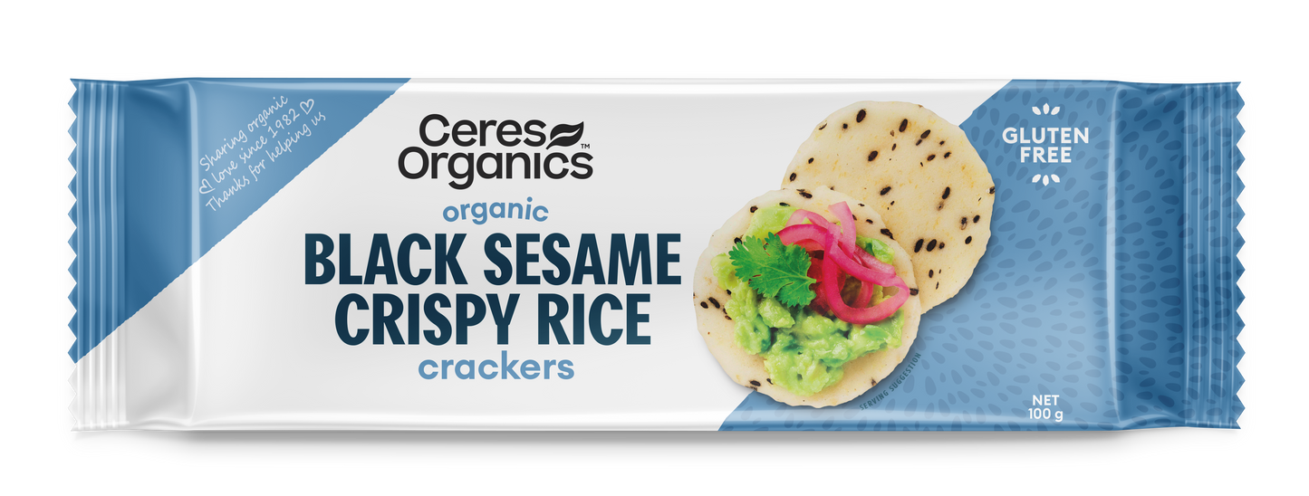 Organic Rice Crackers, Black Sesame - 100g
