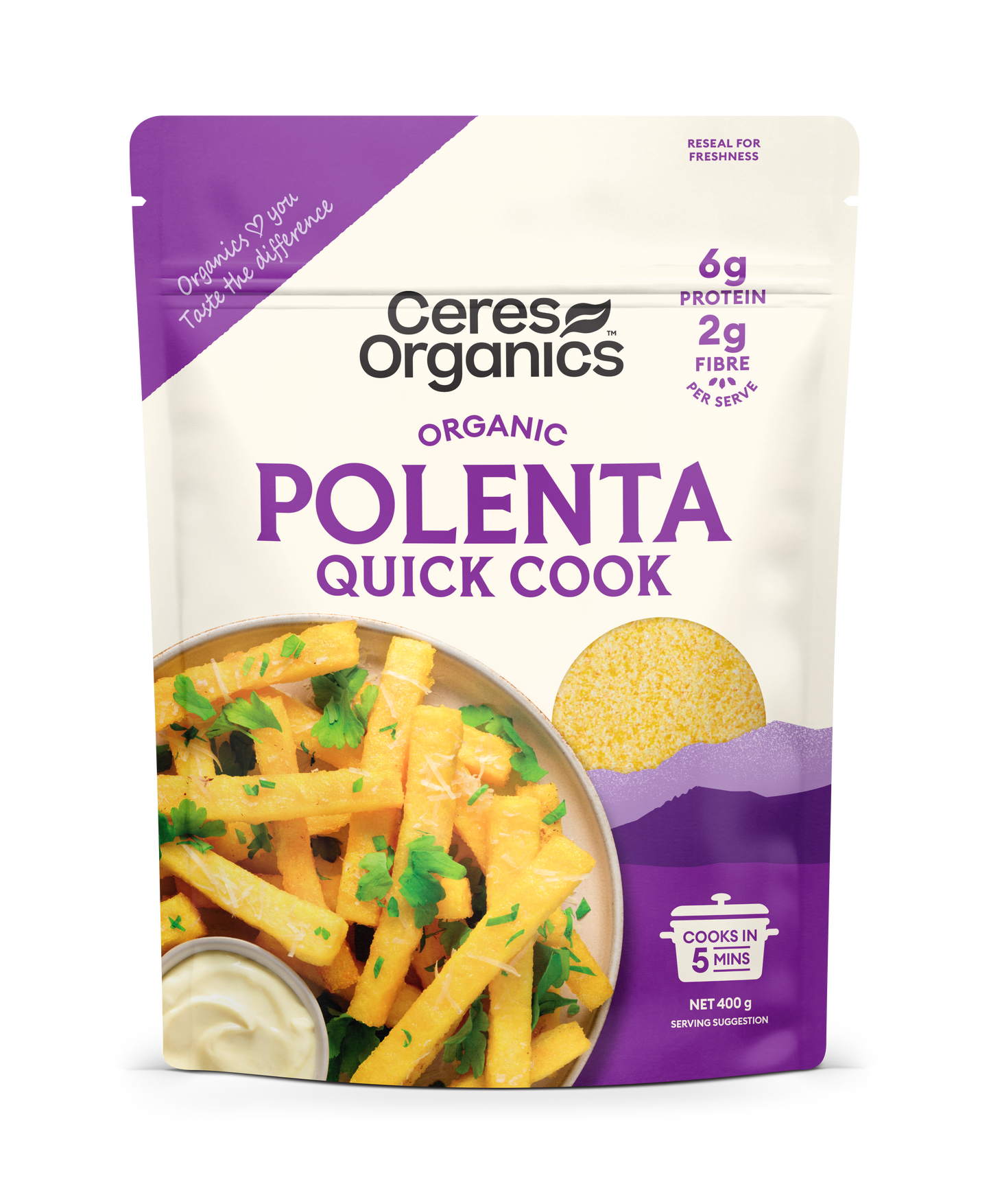 Organic Polenta, Quick Cooking - 400g