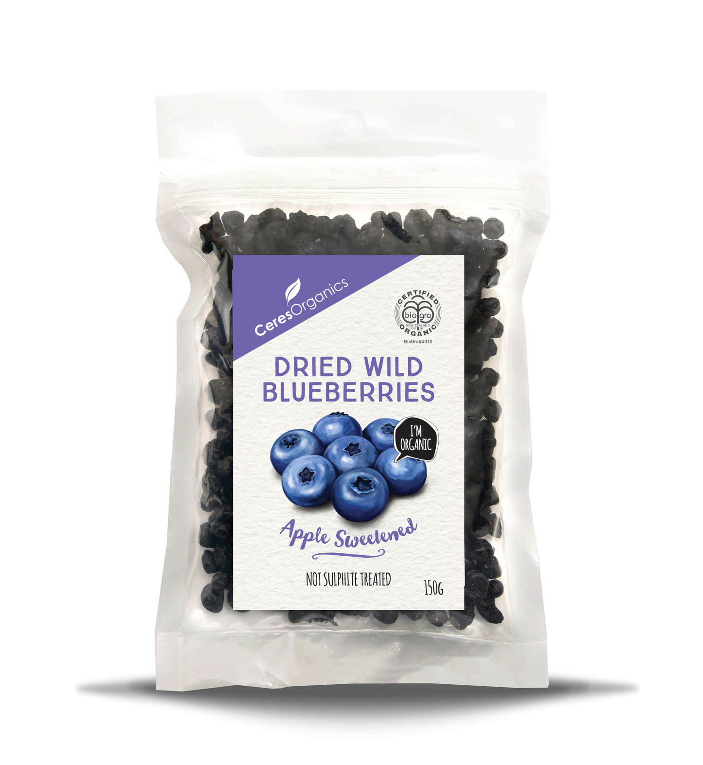 Organic Dried Wild Blueberries - 150g