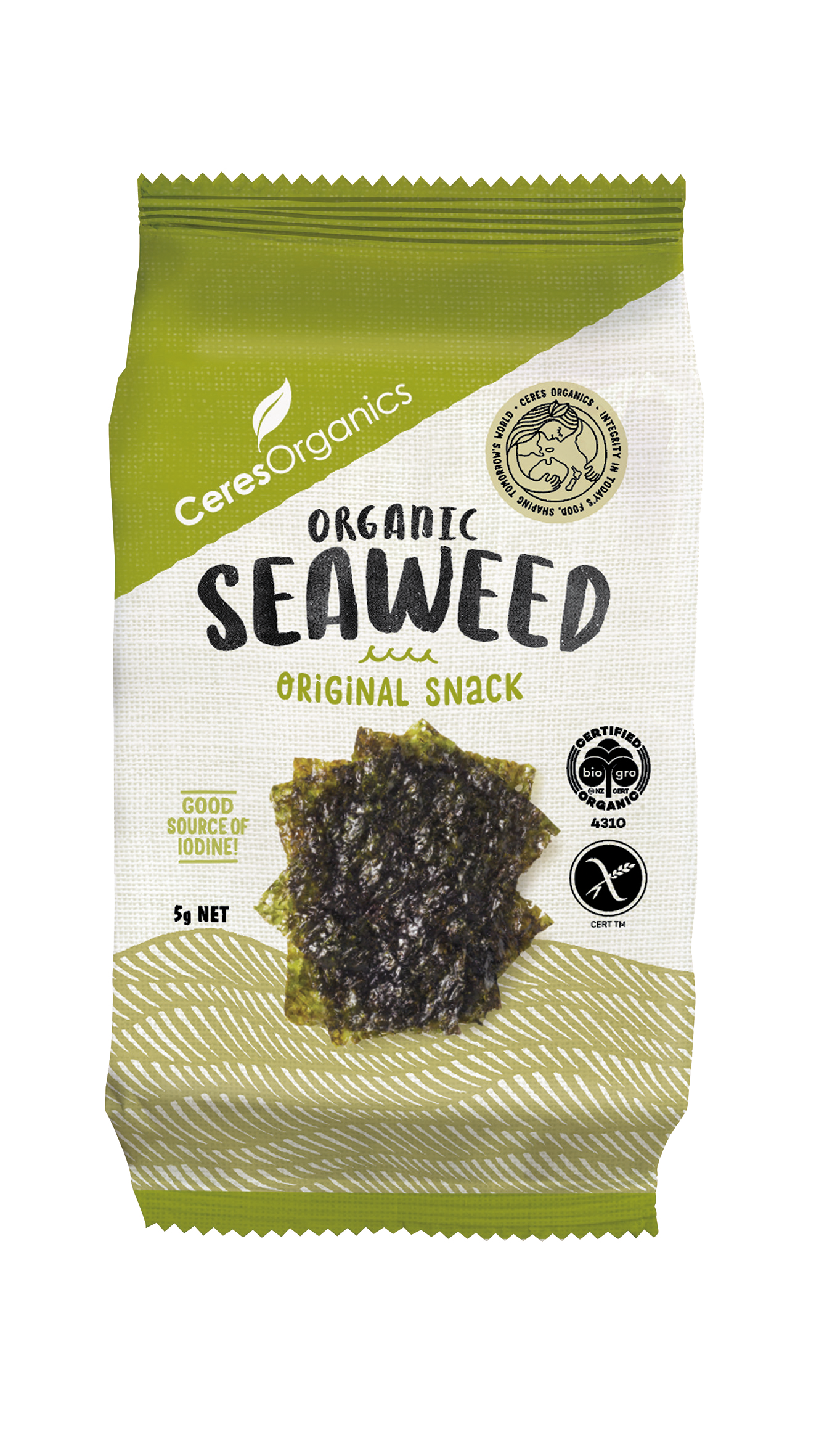 Organic Roasted Seaweed, Nori Snack - 5g