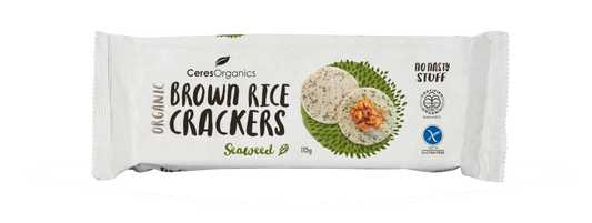 Organic Brown Rice Crackers Seaweed - 115g