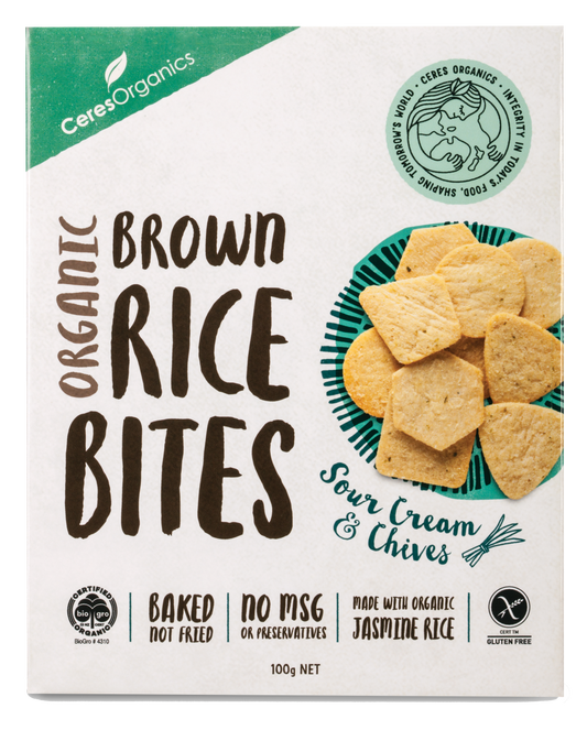 Organic Rice Bites, Sour Cream & Chives - 100 g