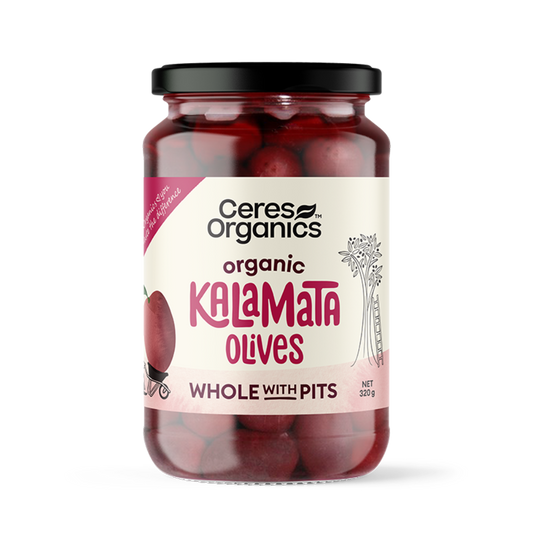 Organic Kalamata Olives, Whole (with pits) - 320g