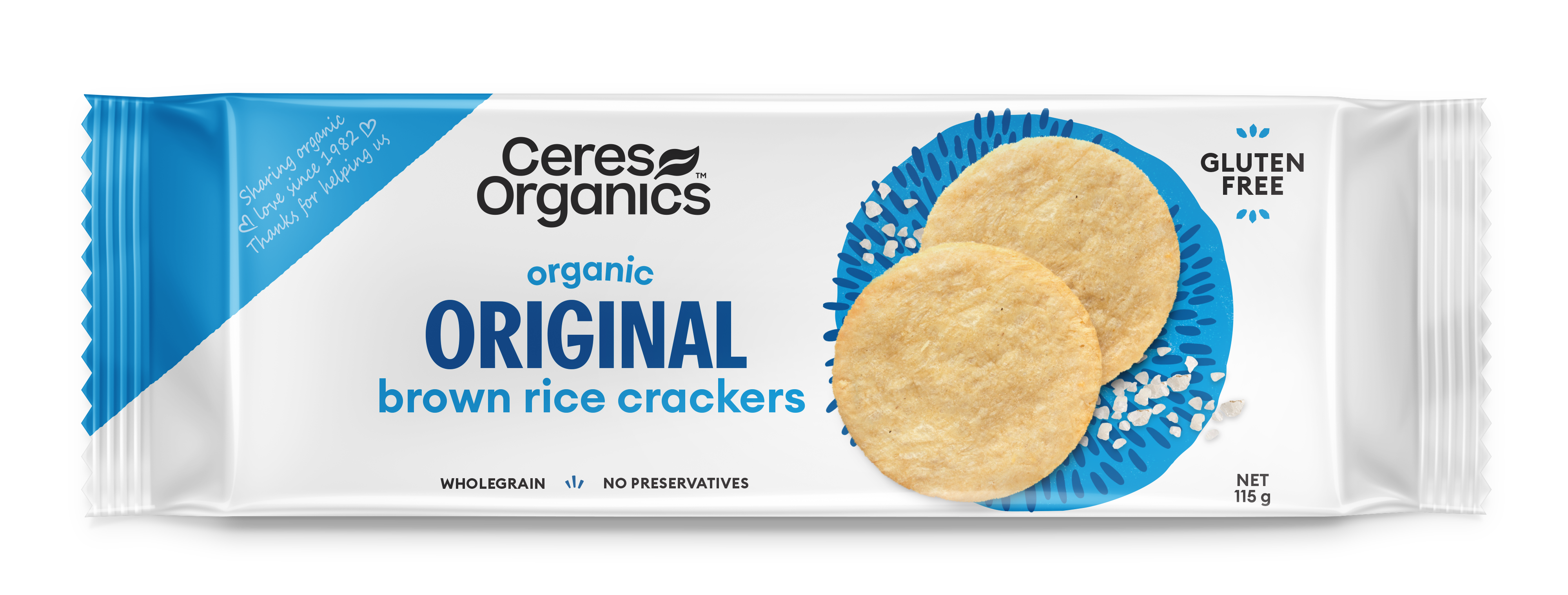 Organic Brown Rice Crackers, Original - 115g – Ceres Organics AU