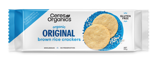Organic Brown Rice Crackers, Original - 115g