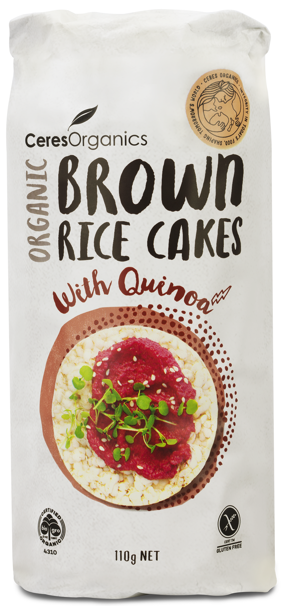 Organic Brown Rice Cakes, with Quinoa - 110g