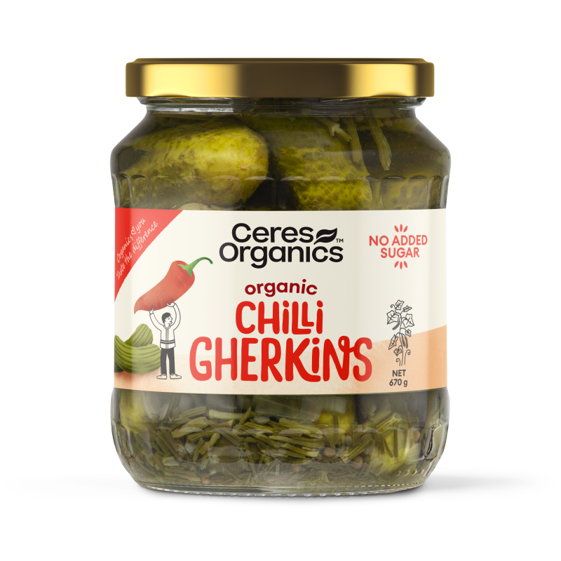 Organic Chilli Gherkins - 670g
