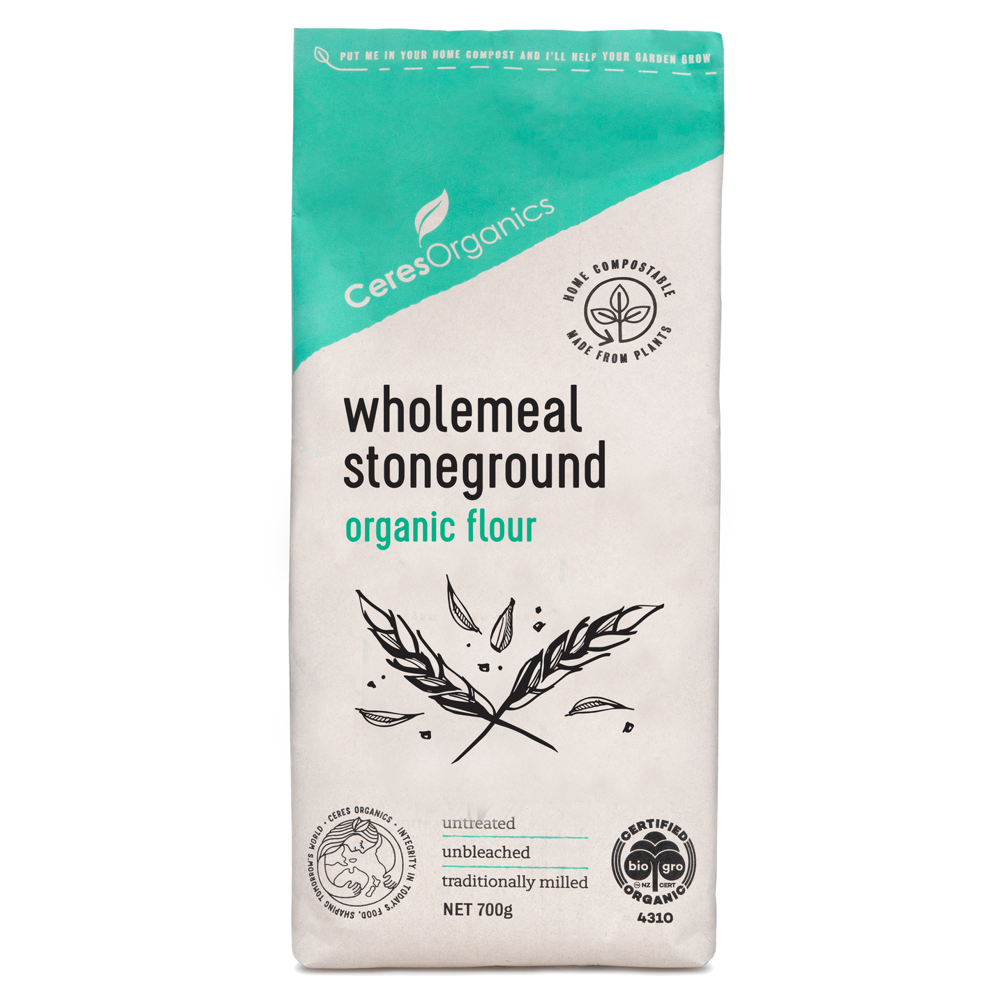 Organic Wholemeal Stoneground Flour - 800g