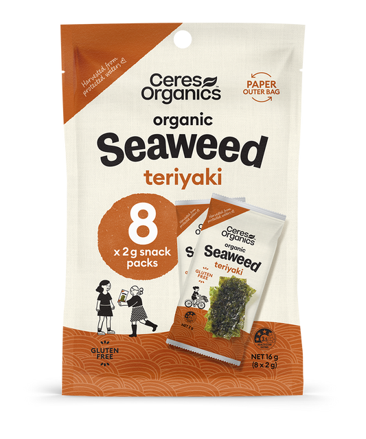 Organic Roasted Seaweed Multipack, Teriyaki BBQ Snack - 16g