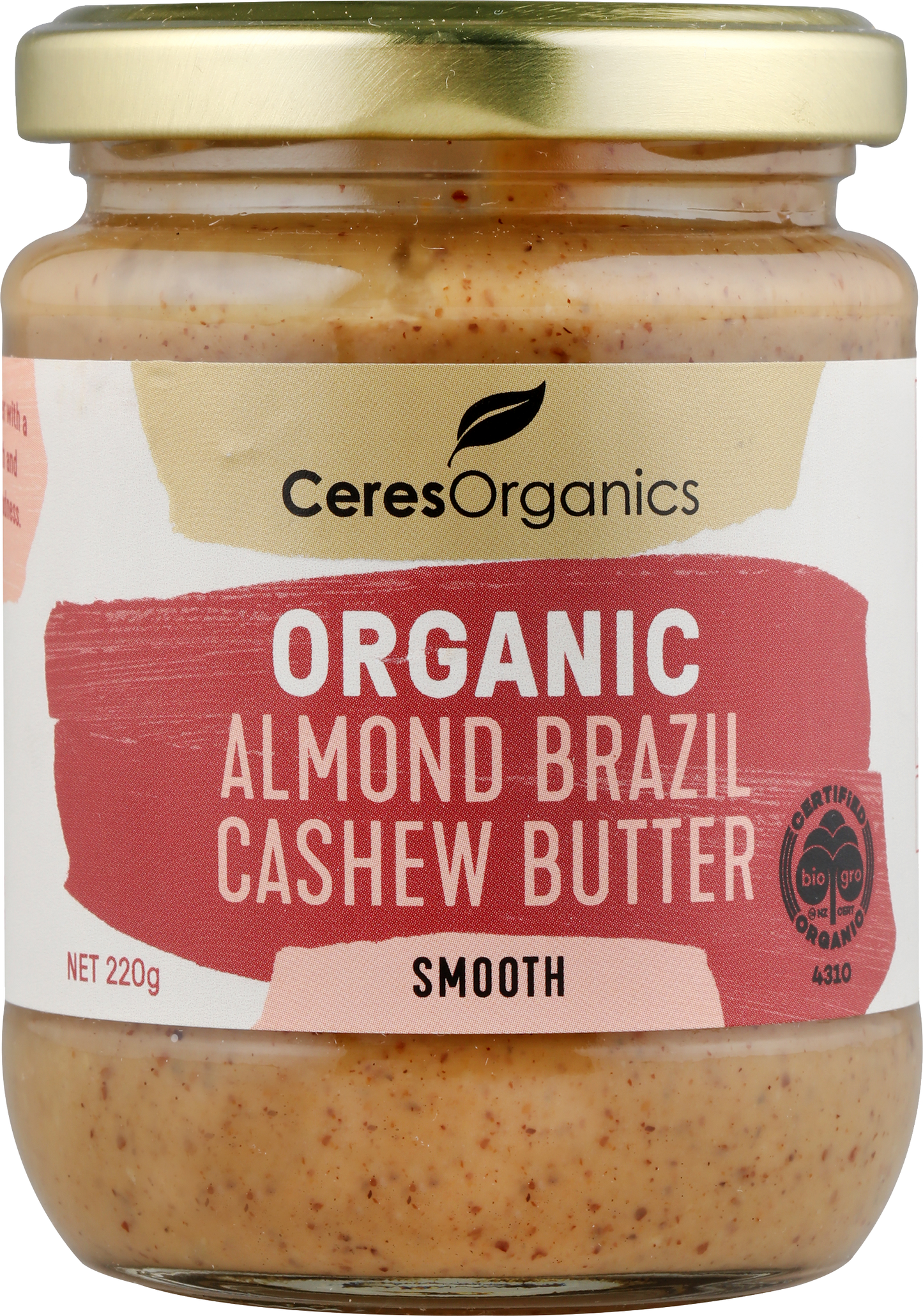 Organic Almond Brazil Cashew Butter, Smooth - 220g