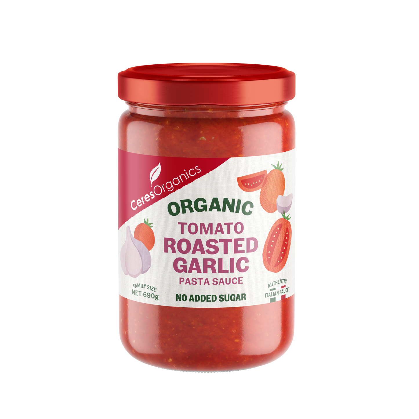 Organic Tomato Roasted Garlic Pasta Sauce - 690g