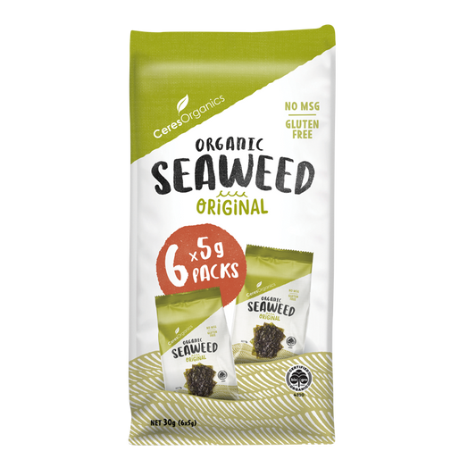 Organic Roasted Seaweed Multipack, Original - 6 x 5g