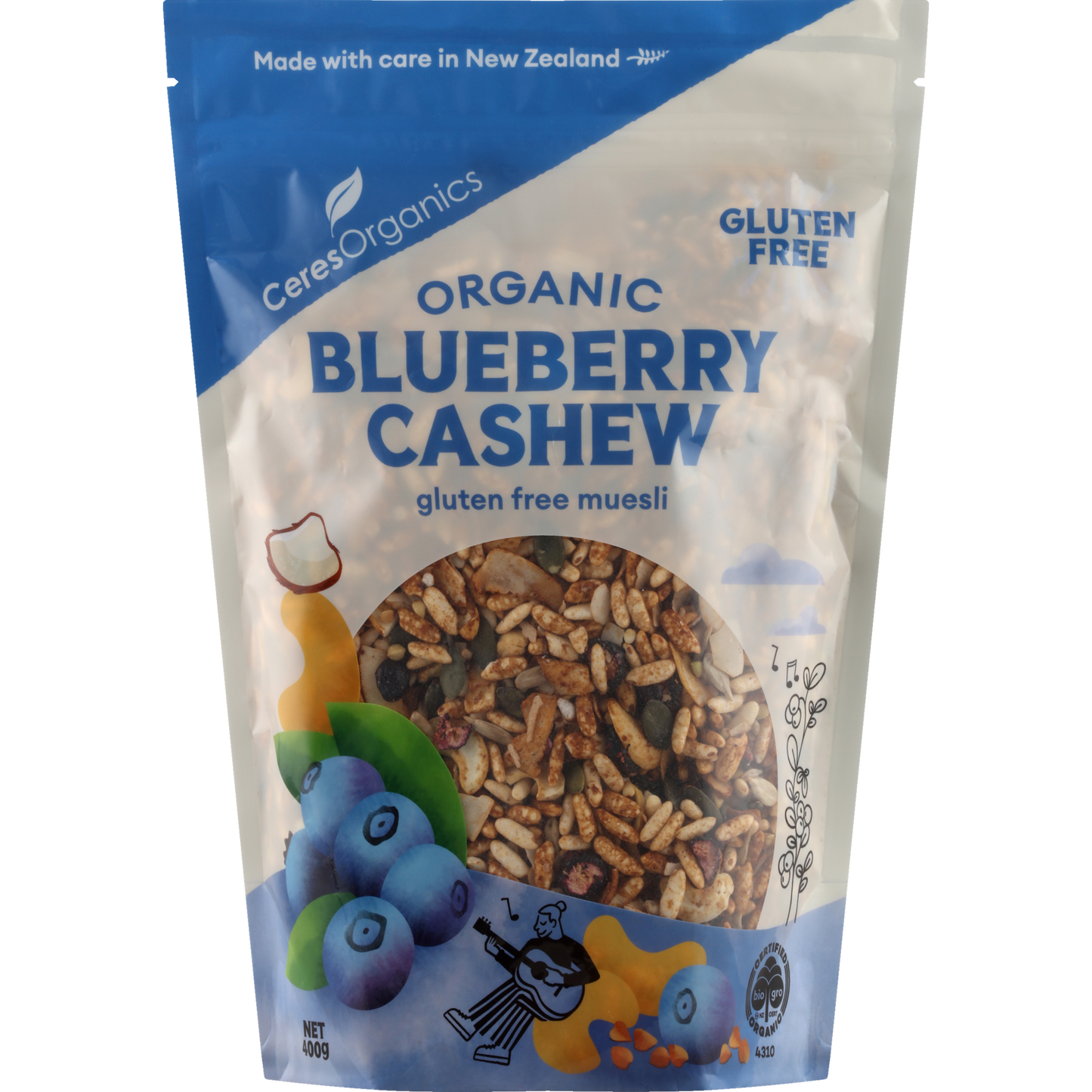 Organic Blueberry Cashew Gluten Free Muesli - 400g