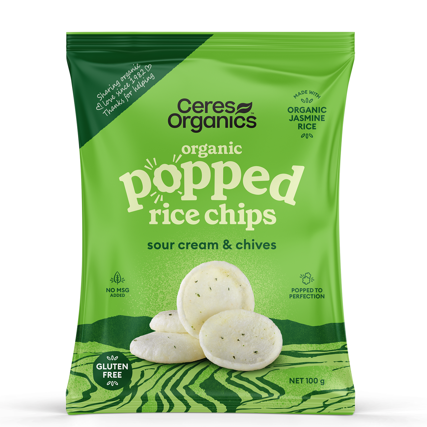 Organic Popped Rice Chips, Sour Cream & Chives