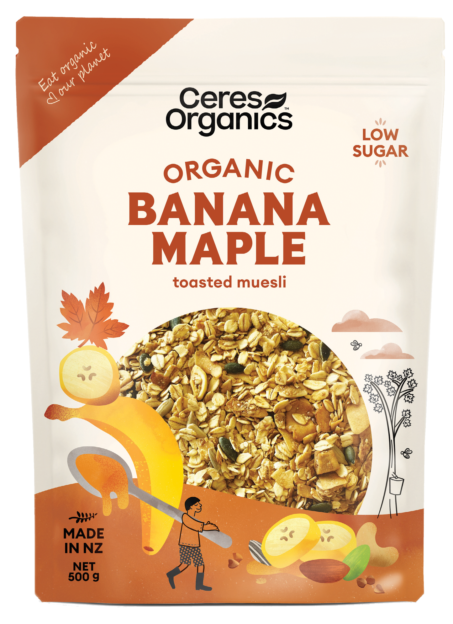 Organic Banana Maple Low Sugar Muesli - 500g