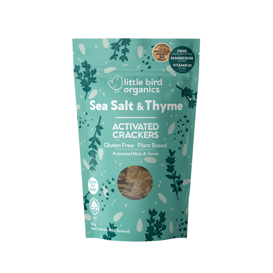 Little Bird Organics Activated Crackers - Sea Salt & Thyme - 100g