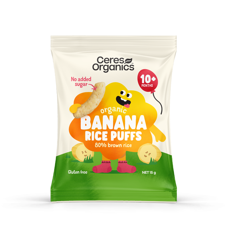 Organic Brown Rice Puffs, Banana - 15 g