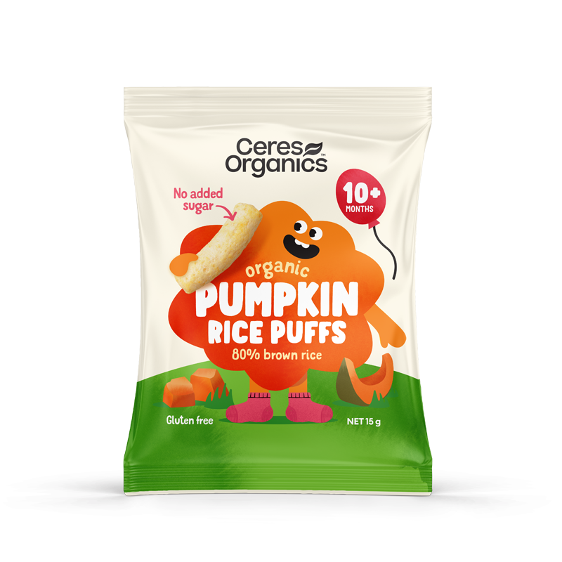 Organic Brown Rice Puffs, Pumpkin - 15 g