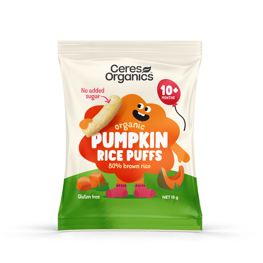 Organic Brown Rice Puffs, Pumpkin - 15 g