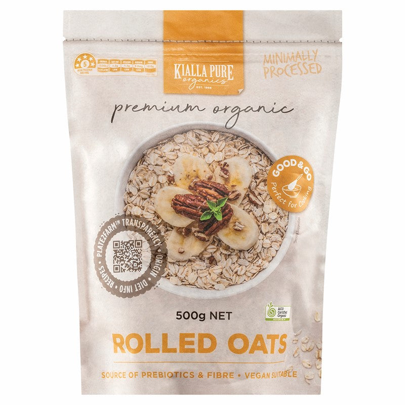 Kialla Pure Organic Rolled Oats - 500g