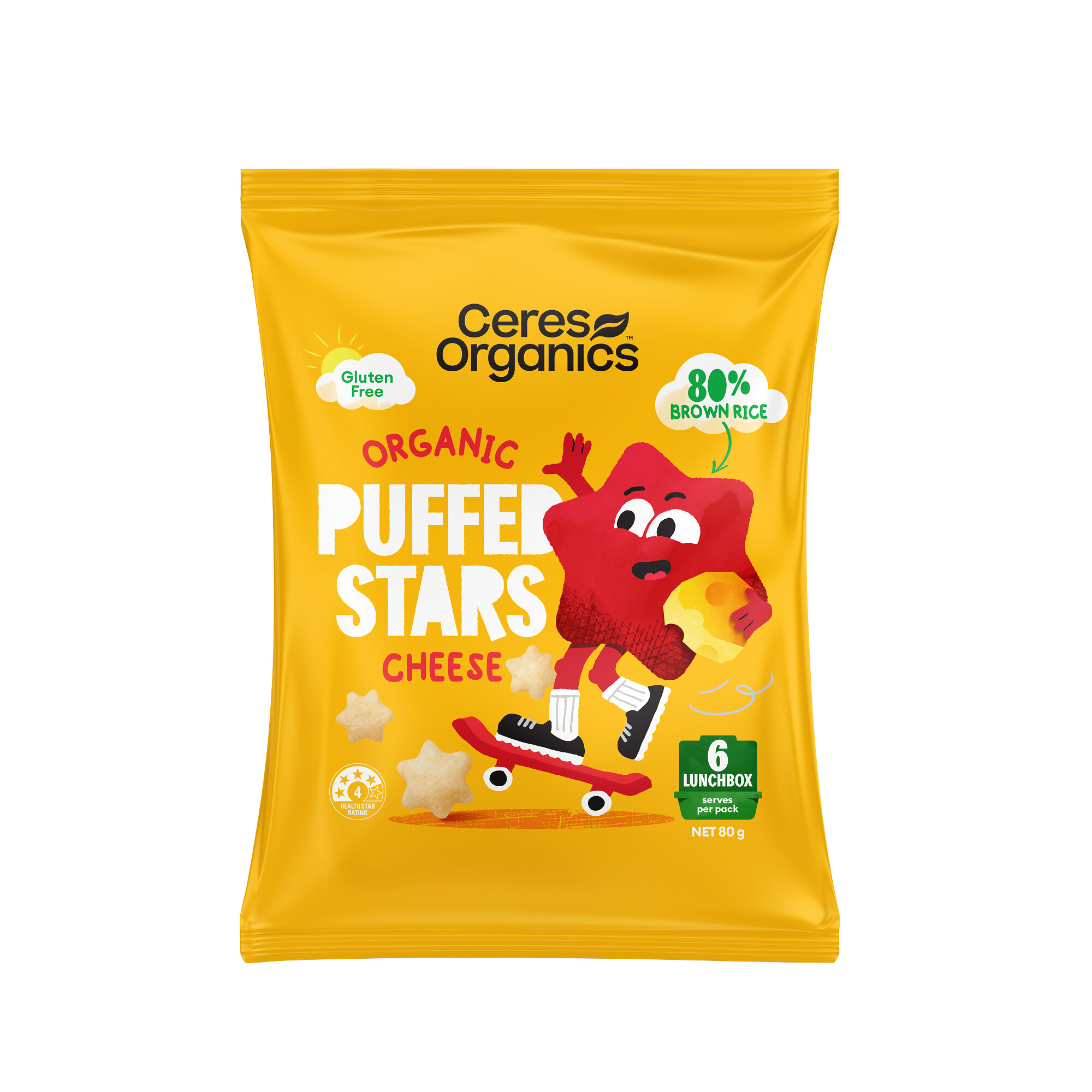 Puffed Stars Organic Brown Rice Crackers, Original - 115g – Ceres Organics AU