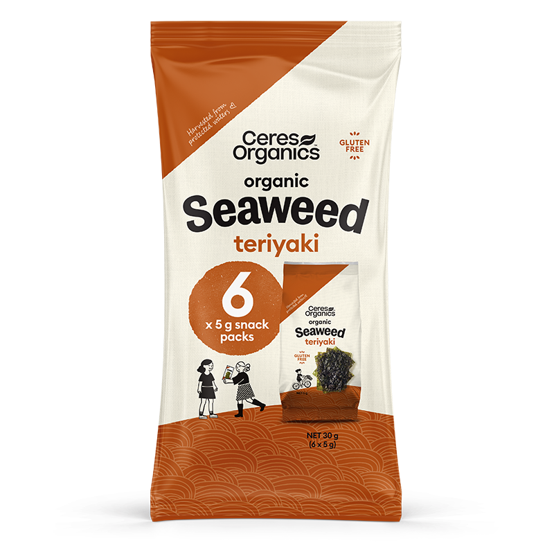 Organic Roasted Seaweed Multipack, Teriyaki Snack - 6 x 5 g