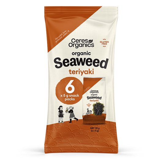 Organic Roasted Seaweed Multipack, Teriyaki Snack - 6 x 5 g