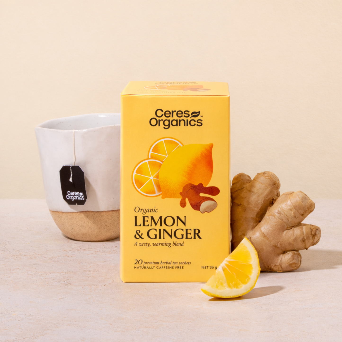 Organic Lemon & Ginger Herbal Tea - 20bag